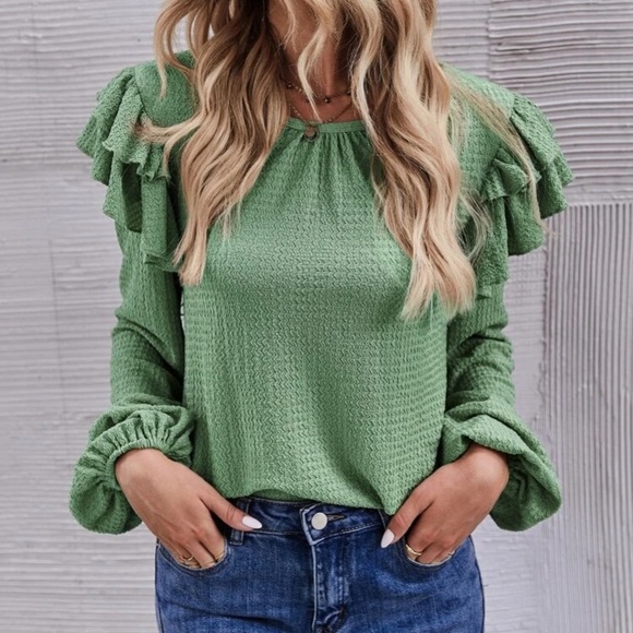 Boho ruffle trim blouse - Picture 12 of 16